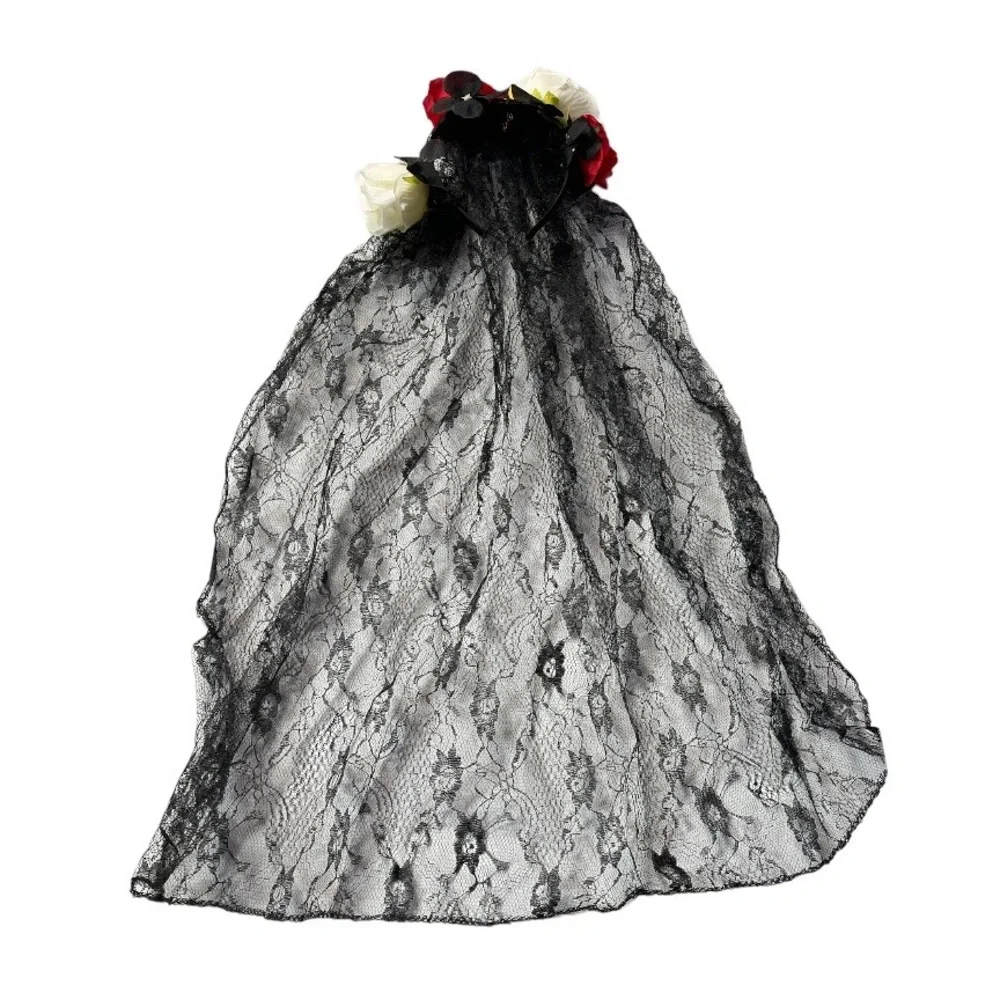 Yandy Party King La Novia Child Day Of The Dead Bride Costume Black Cream Large